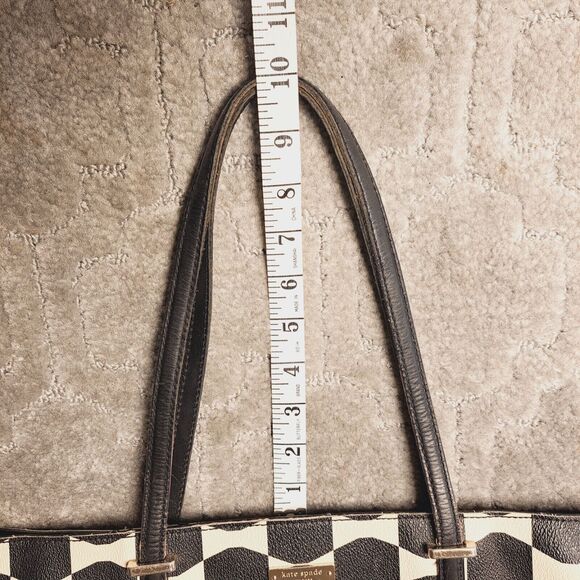 Kate Spade Francis Tote Bag allover bowtie coated canvas leather Shoulder Purse - Picture 7 of 16